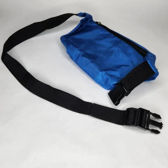 Retro 80s Blue TA Fanny Pack 3 Pocket Bum Bag Waist Wallet Crossbody - Picture 4 of 8